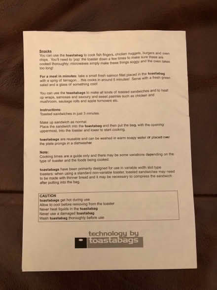 Photo of free New toastie bags (Kendal) #4