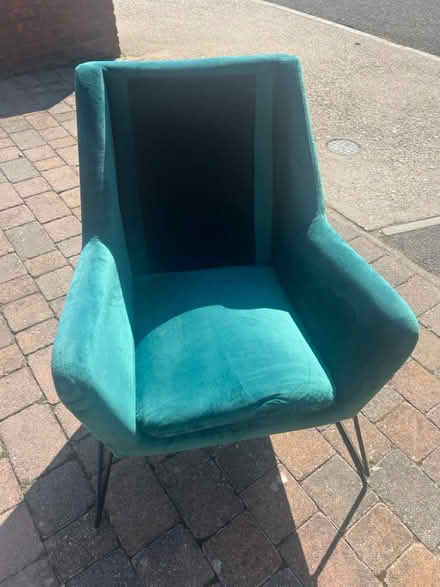Photo of free Green velvet Dunelm chair (Chessington - KT9) #4