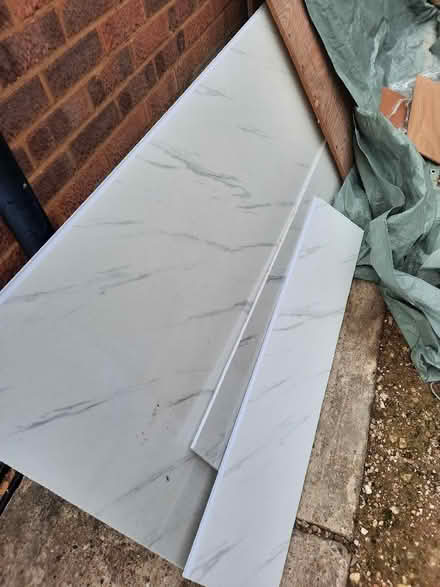 Photo of free Bathroom wall panel approx 80cm x 240 plus bits (Poets Estate SG4) #1