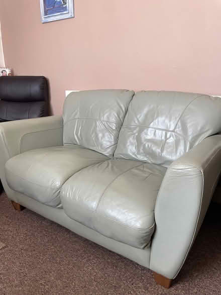 Photo of free Large green leather lounge suite (Builth Wells LD2) #1