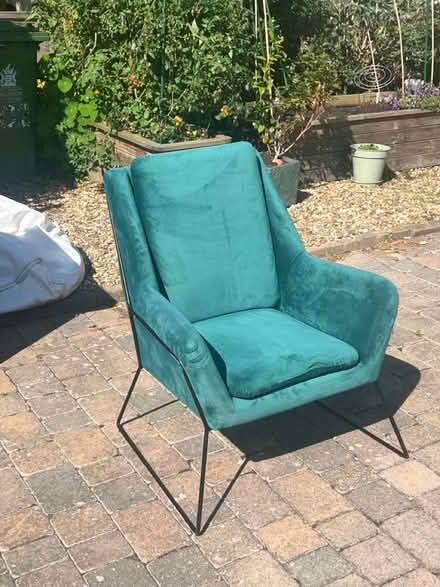 Photo of free Green velvet Dunelm chair (Chessington - KT9) #1