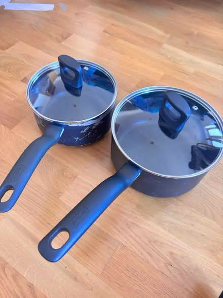 Photo of free 2x tefal nonstick saucepans w lids (N7 8bw) #1