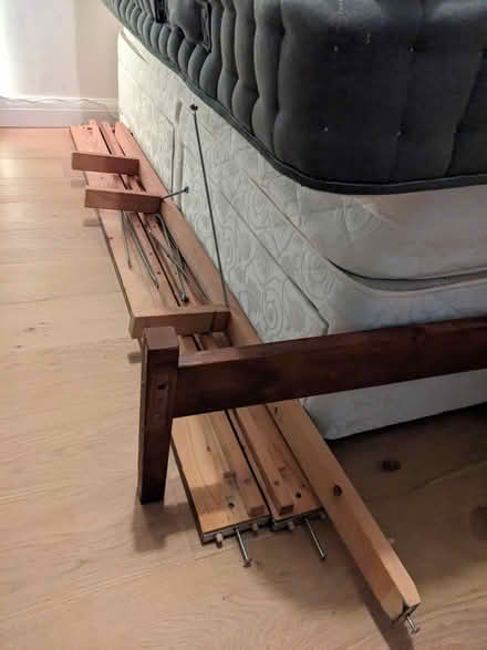 Photo of free IKEA Euro King Size pine bed frame (BA2) #3