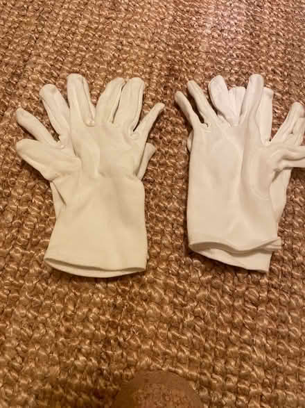 Photo of free 2x white cotton glove pairs small (West Bridgford NG2) #1