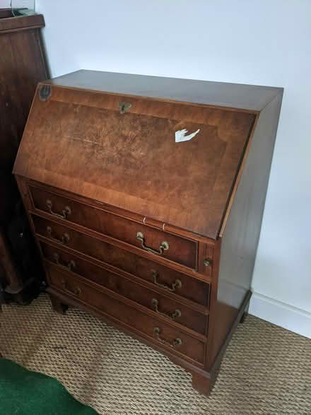 Photo of free Dark wood side table and bureau (Tavistock) #1
