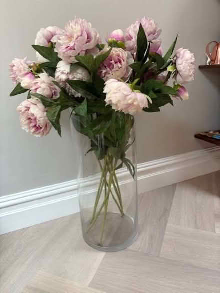Photo of free Artificial peonies and large vase (Roehampton SW15) #1