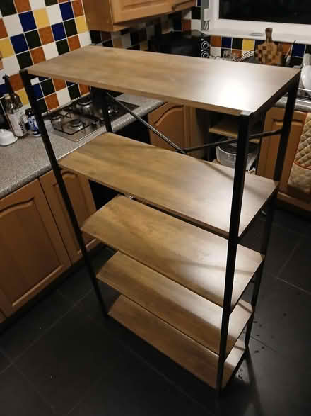 Photo of free Tall wood and metal shelves (kendal LA9) #3