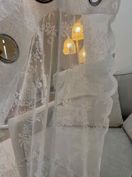 Photo of free 2 panels -Sheer White Lace Curtains (Raritan) #2