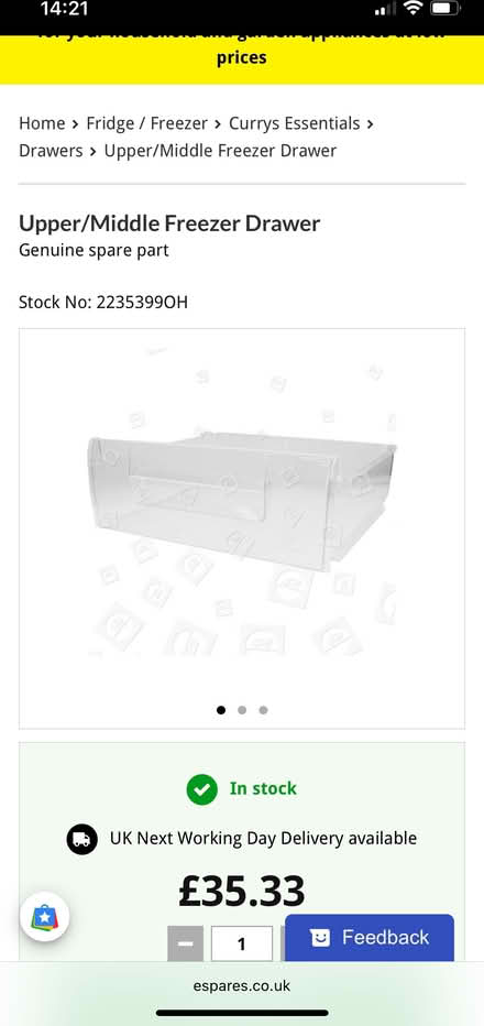 Photo of Freezer drawer (Arnold NG5) #1