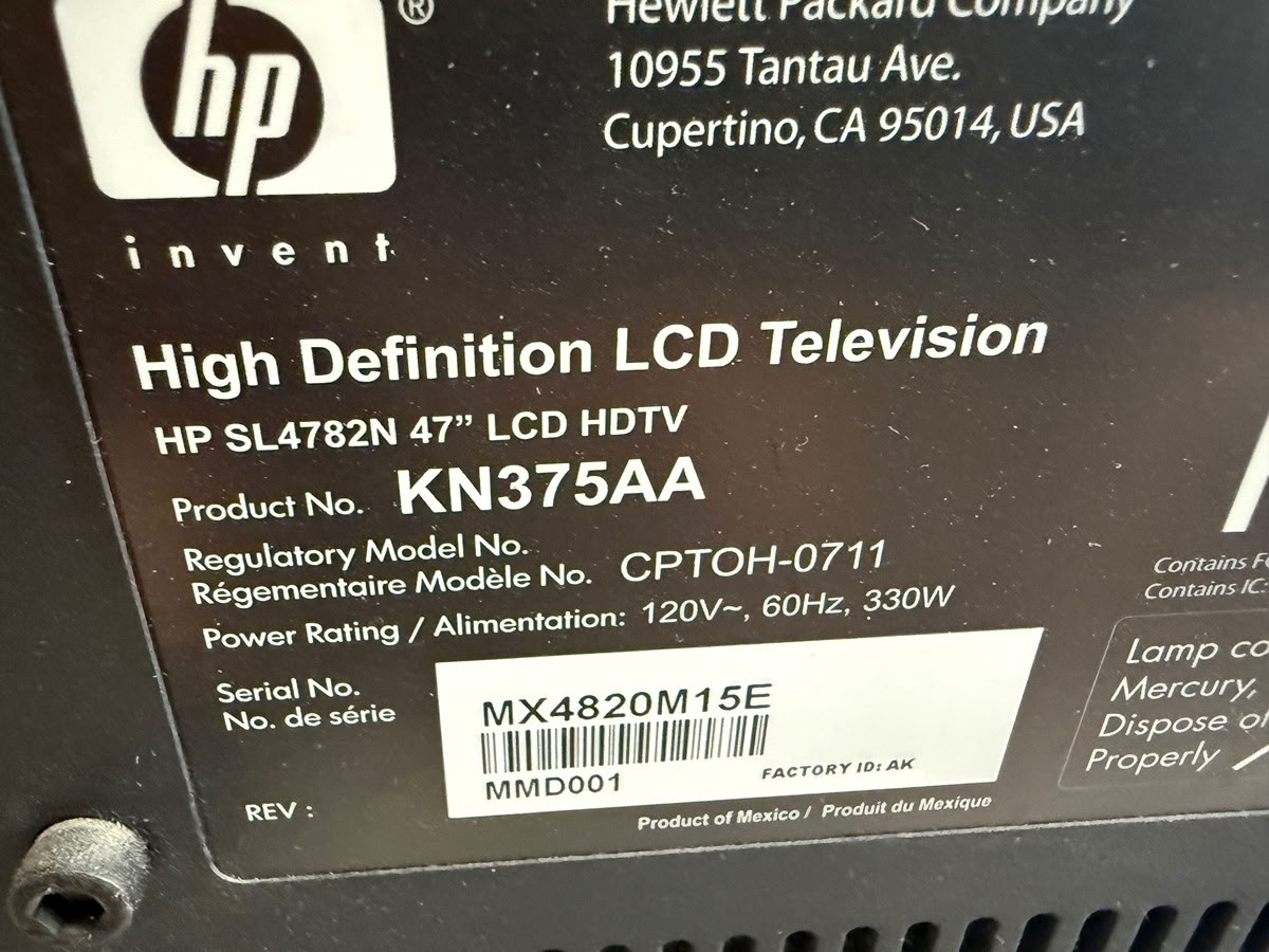 Free: HP High Definition LCD TV (Reston, VA)