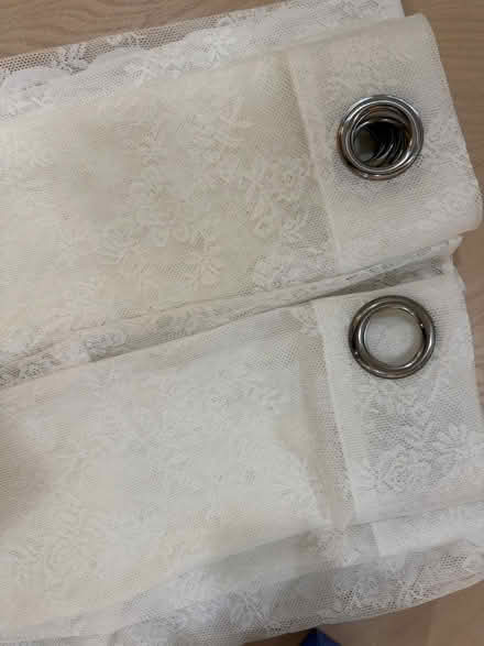 Photo of free 2 panels -Sheer White Lace Curtains (Raritan) #1
