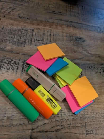 Photo of free Small post it notes and highlighters (Heaton) #2