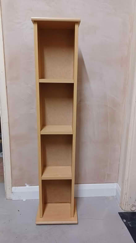 Photo of free Slim wood effect shelving unit (Larklands, DE7) #1
