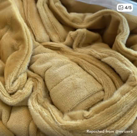 Photo of free King size yellow velvet comforter (Inwood) #1