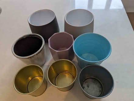 Photo of free eight assorted plant pot holders (North Road) #1