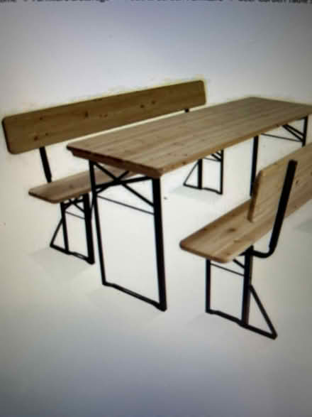 Photo of free Beer garden set - table & 2 benches (St John's Hill London SW11 1) #1