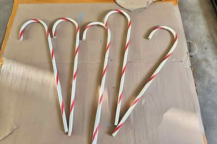 Photo of free outdoor candy cane lawn decorations (near Callahan State Park) #1