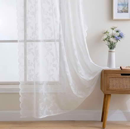 Photo of free 2 panels -Sheer White Lace Curtains (Raritan) #4