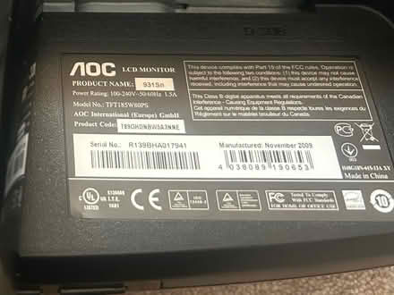 Photo of free Computer monitor + cables (Sheet GU31) #4