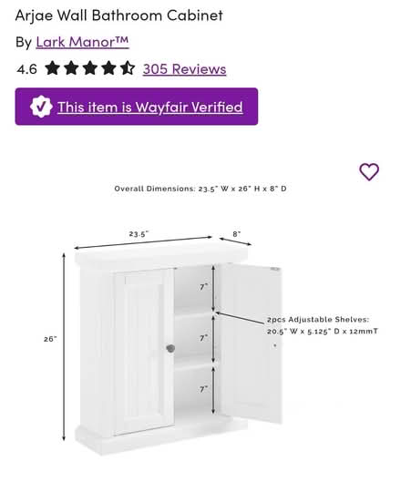 Photo of free White cabinet (20910) #2