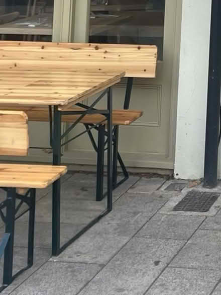 Photo of free Beer garden set - table & 2 benches (St John's Hill London SW11 1) #2