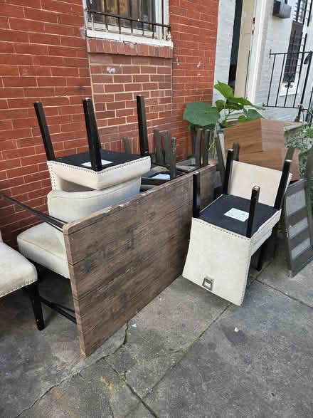 Photo of free Sofa, chairs, table, and bench (1813 W Lombard St) #1