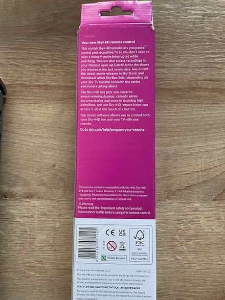 Photo of free Sky+HD Remote Control (Cambridge CB4) #2