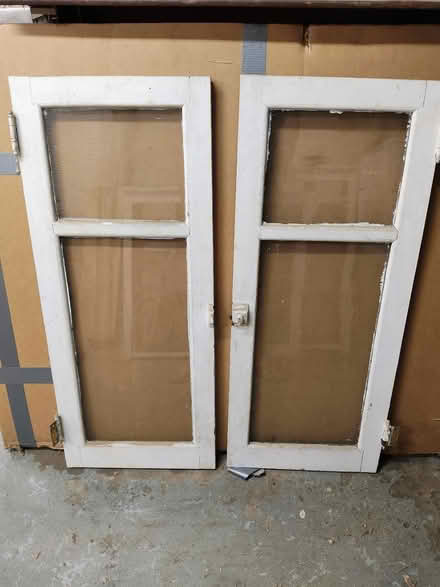 Photo of free Vintage cabinet doors, with glass (Westmont) #1