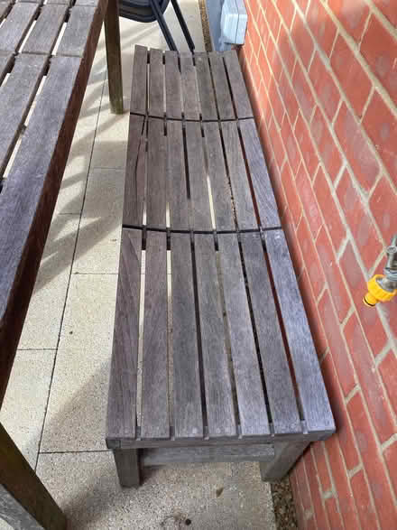 Photo of free Wooden garden table 2 chairs and a bench (Cutteslowe OX2) #2