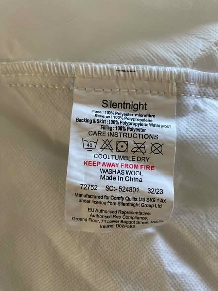 Photo of free Single waterproof mattress cover (Bugbrooke) #1