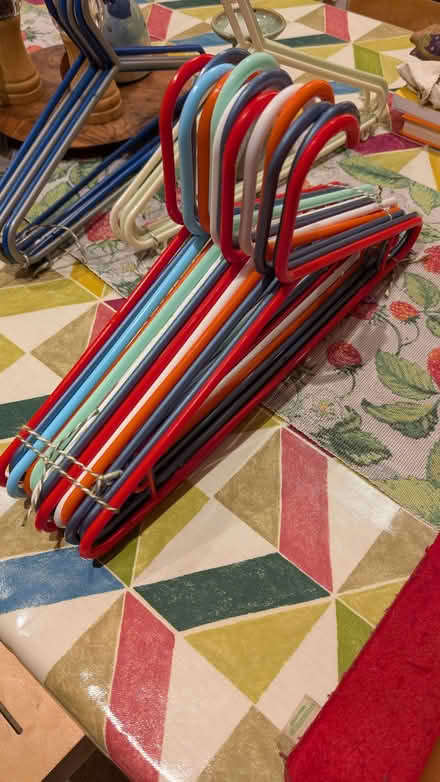 Photo of free 35 plastic coat hangers , various colours (New Marston OX3) #4
