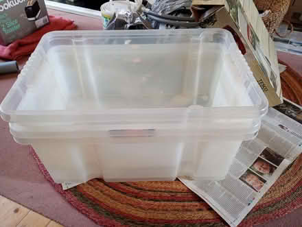 Photo of free Large, heavy duty plastic storage boxes (Streatham Park SW16) #1