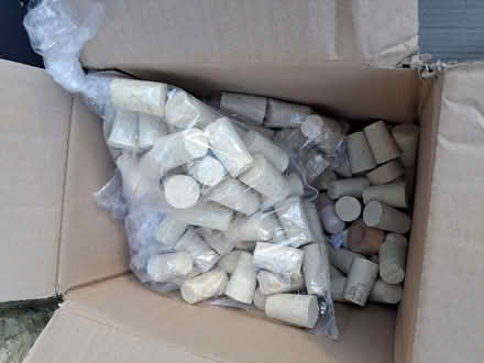 Photo of free Box of bottles, stoppers & heat-shrinks (Beeley DE4) #2