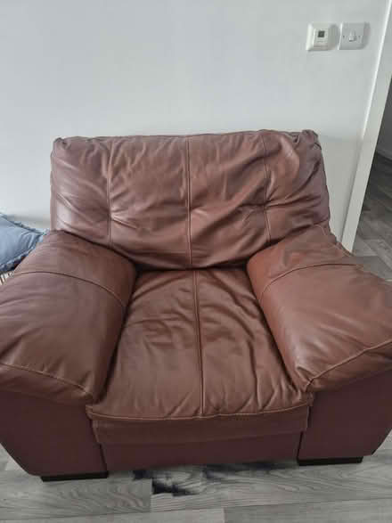 Photo of free 3 + 1 Brown leather sofa set (Stratford E20) #2