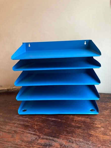 Photo of free Metal Blue paper organiser (Levenshulme M19) #2