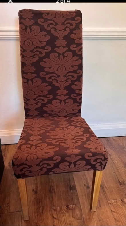 Photo of free Two dining room chairs and four covers (Cefn Mawr LL14) #3