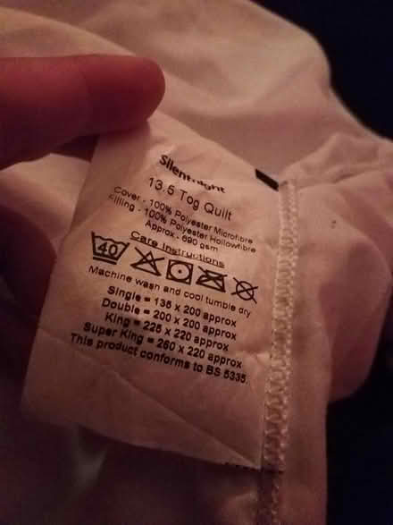 Photo of free king size duvet 13.5 tog (G20 Glasgow Maryhill) #2