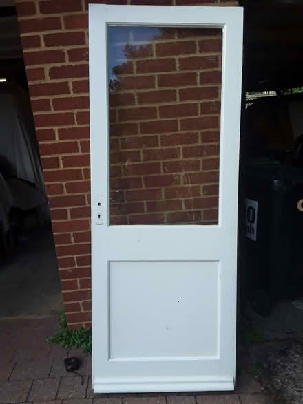 Photo of free Half glazed wooden back door (South Wootton PE30) #1