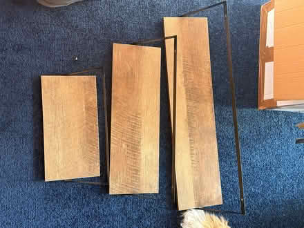 Photo of free Set of 3 wood & black metal shelves (Gorton M18) #1