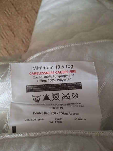 Photo of free Double Duvet 13.5 tig (Murrow) #1