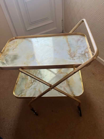 Photo of free Gold metal framed two tier trolley (Chiswick W4) #1