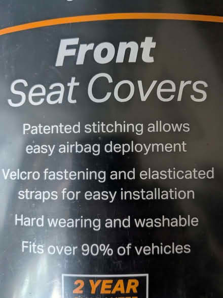 Photo of free Halfords car front seat covers (Purley CR8) #2