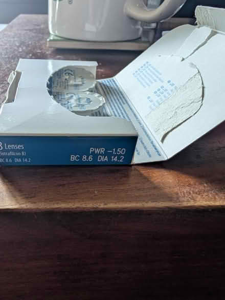 Photo of free Two, -1.50 monthly contact lenses (Yaxley, Peterborough) #1