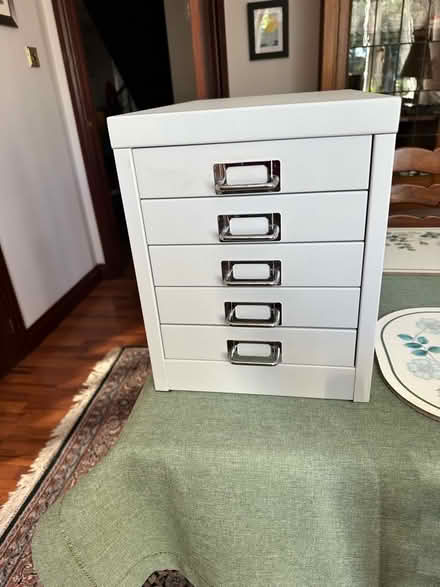 Photo of free Desktop metal filing cabinet. (Greystoke CA11) #2