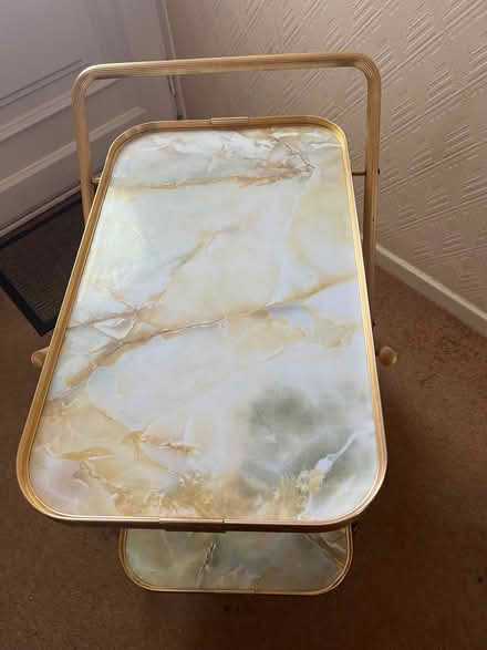 Photo of free Gold metal framed two tier trolley (Chiswick W4) #2