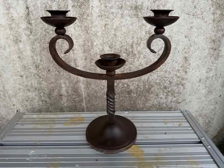 Photo of free PAIR of iron candlesticks (South Nutfield RH1) #2