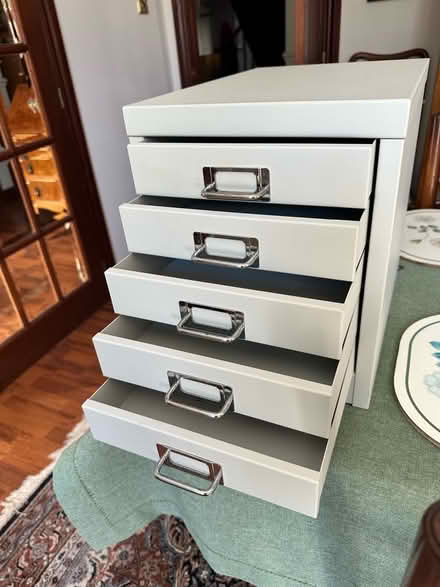 Photo of free Desktop metal filing cabinet. (Greystoke CA11) #1