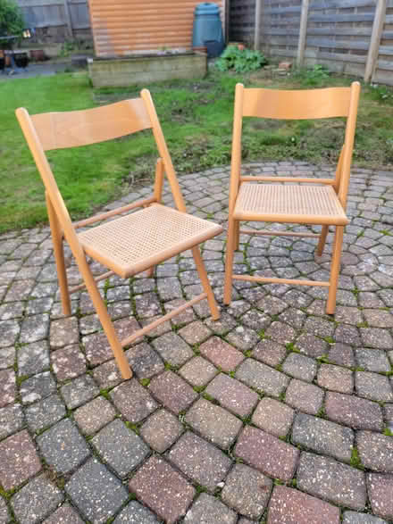 Photo of free 2 x folding wood and bamboo chairs (Nailsea BS48) #1