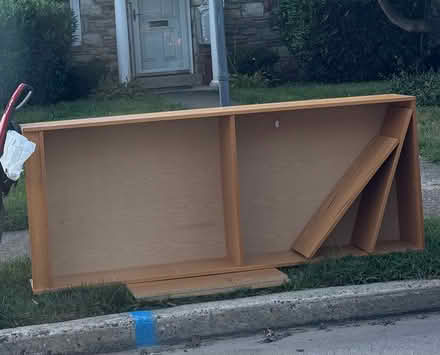 Photo of free Tall light brown bookshelf (Oreland) #1