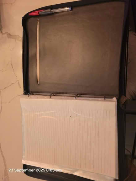 Photo of free Leather binder with plastic inserts (ST7 4L, Mow Cop) #3